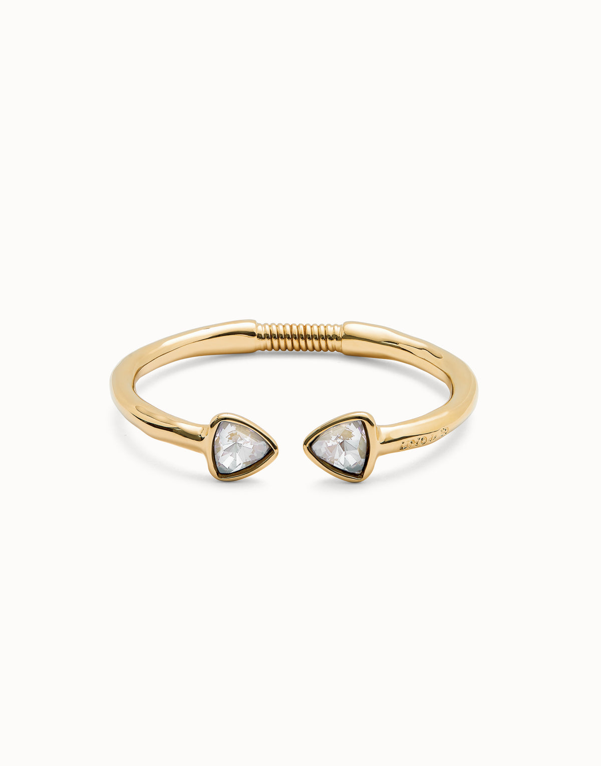 Cuff bracelet with two multicolored crystals