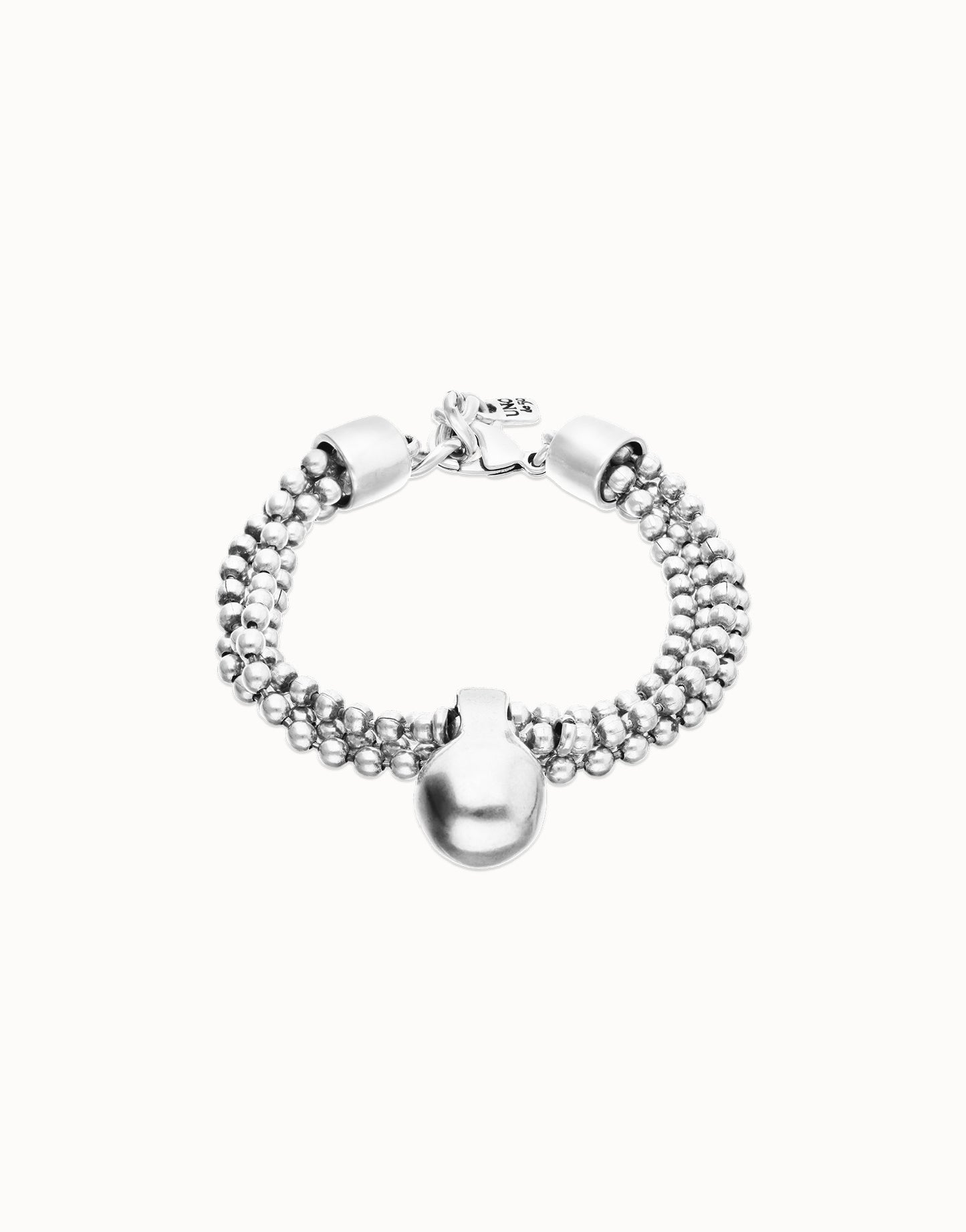 Bracelet with silver threads and large sphere