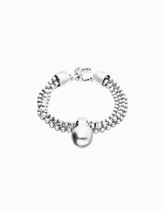 Bracelet with silver threads and large sphere