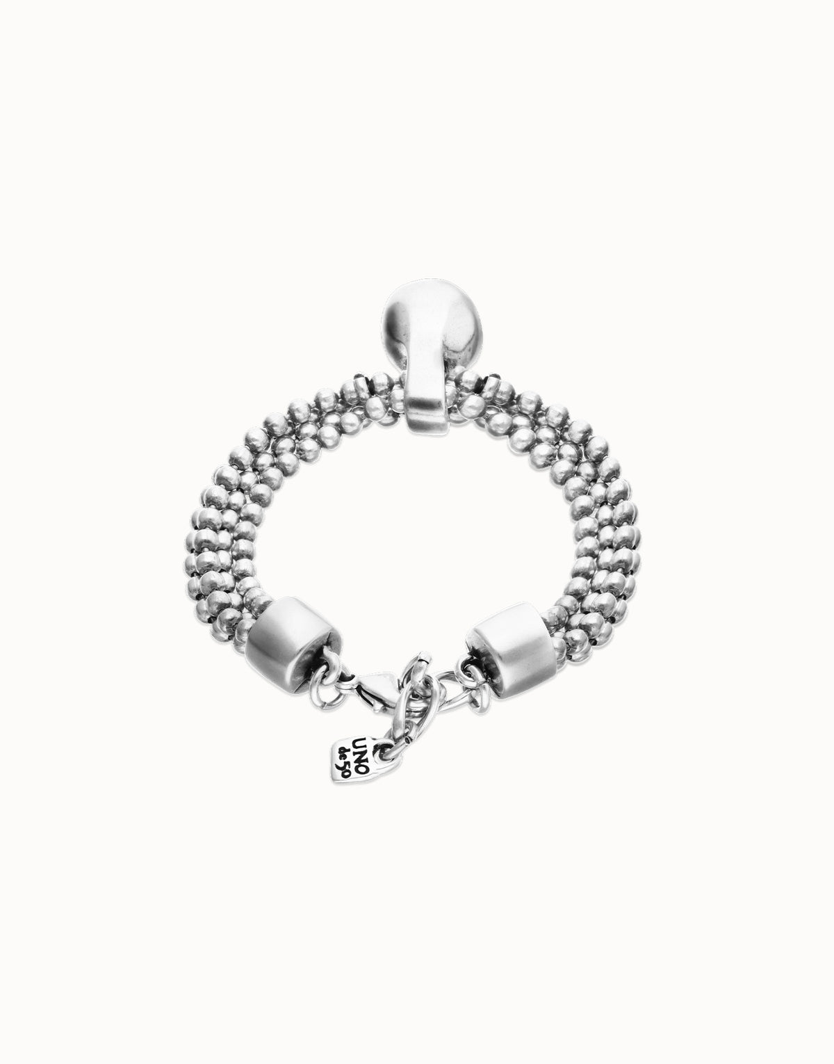 Bracelet with silver threads and large sphere