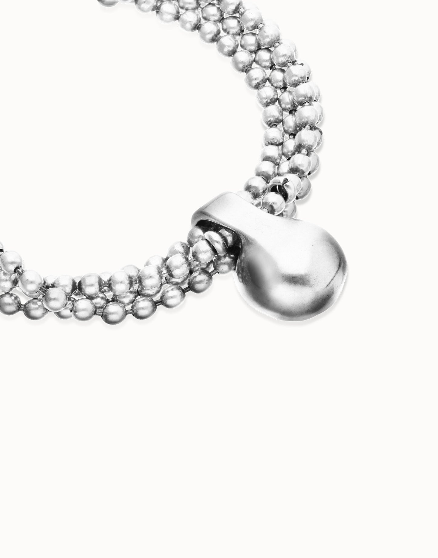 Bracelet with silver threads and large sphere