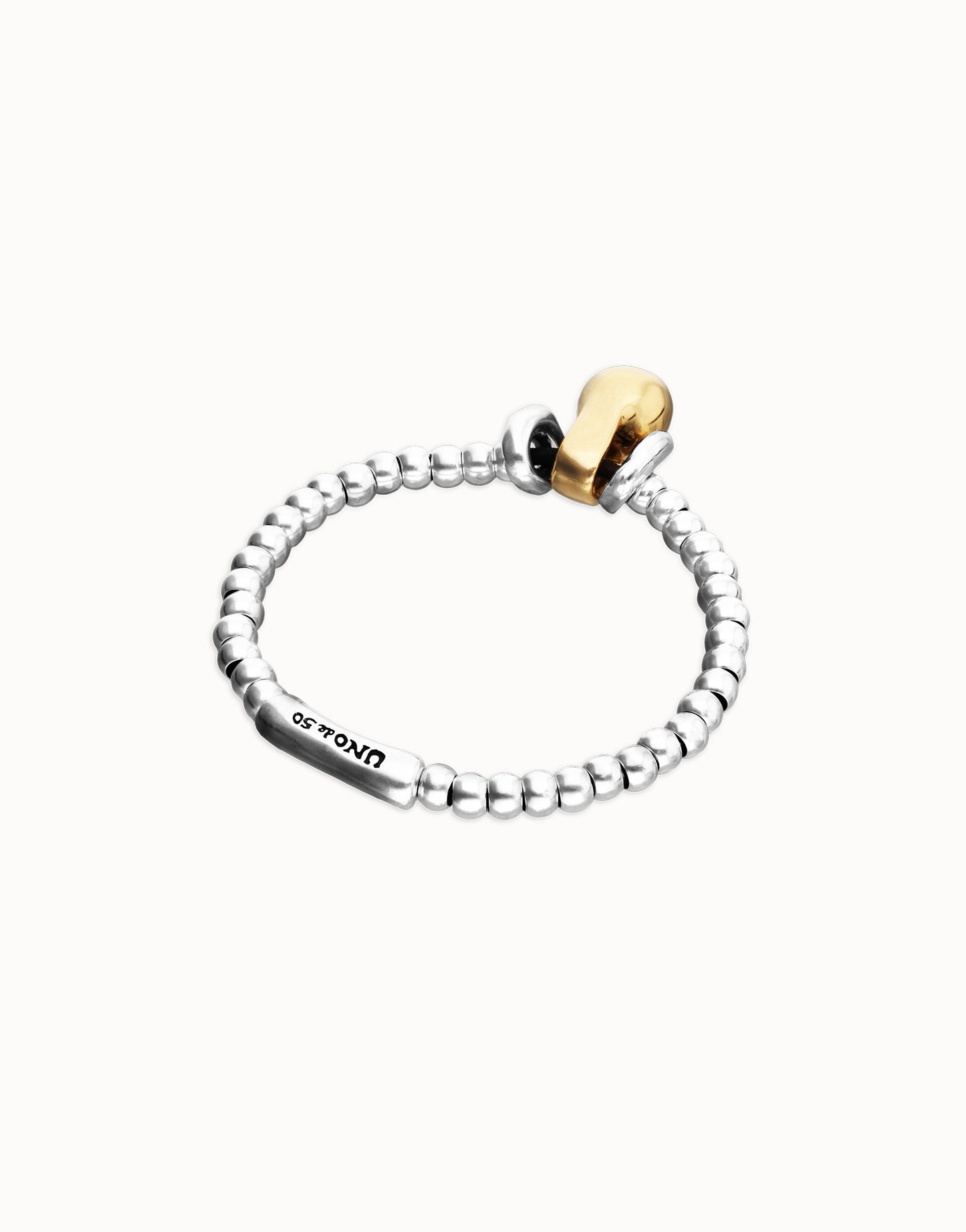 Elastic beaded bracelet with small and large beads