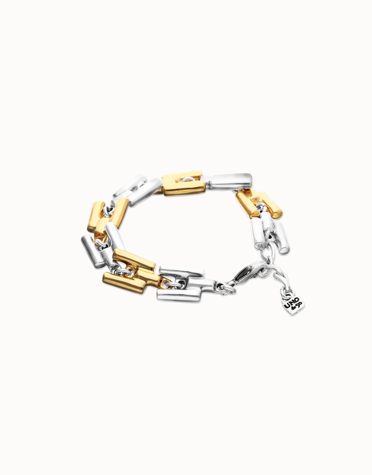Mixed Metal Square links chain bracelet