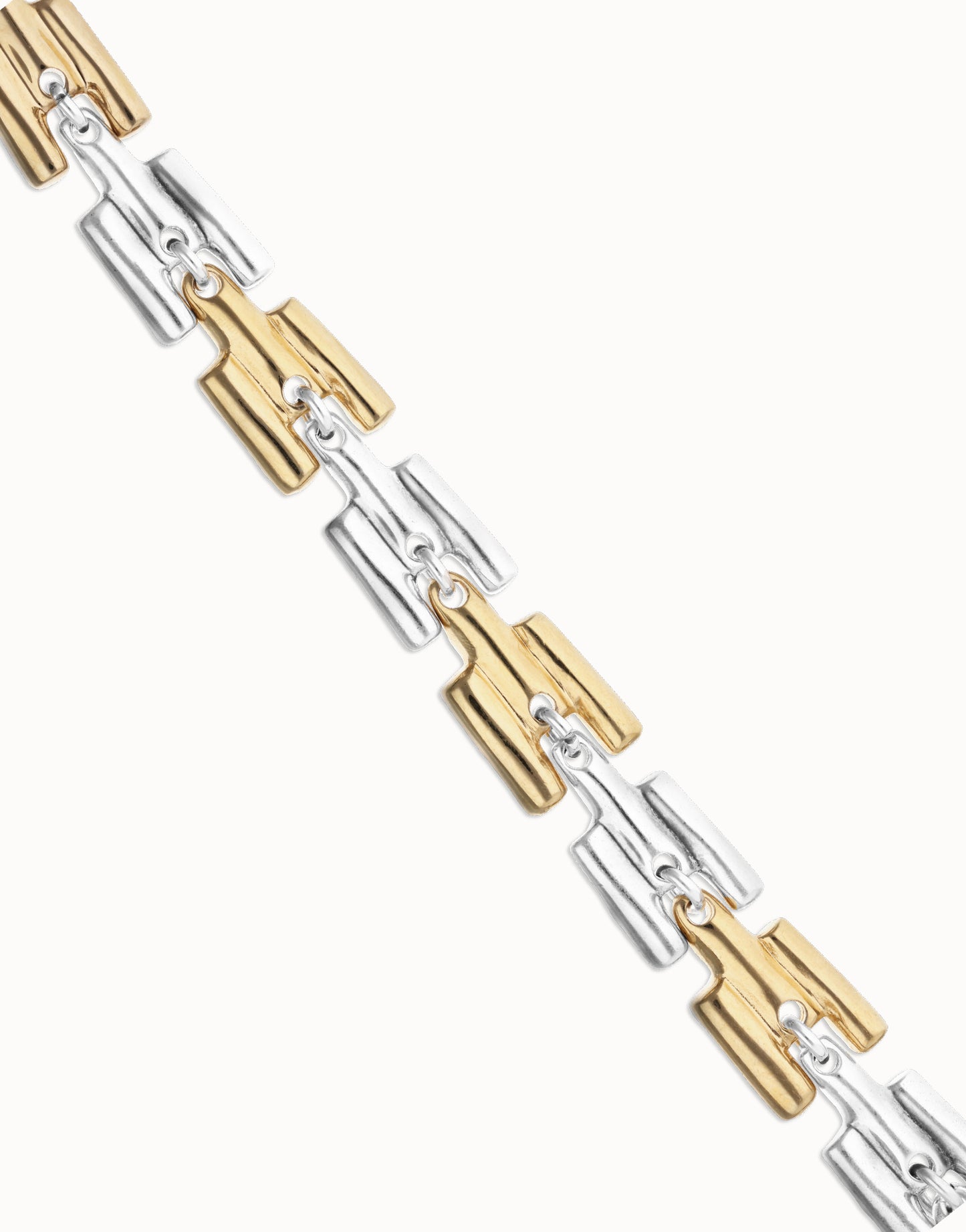 Mixed Metal Square links chain bracelet
