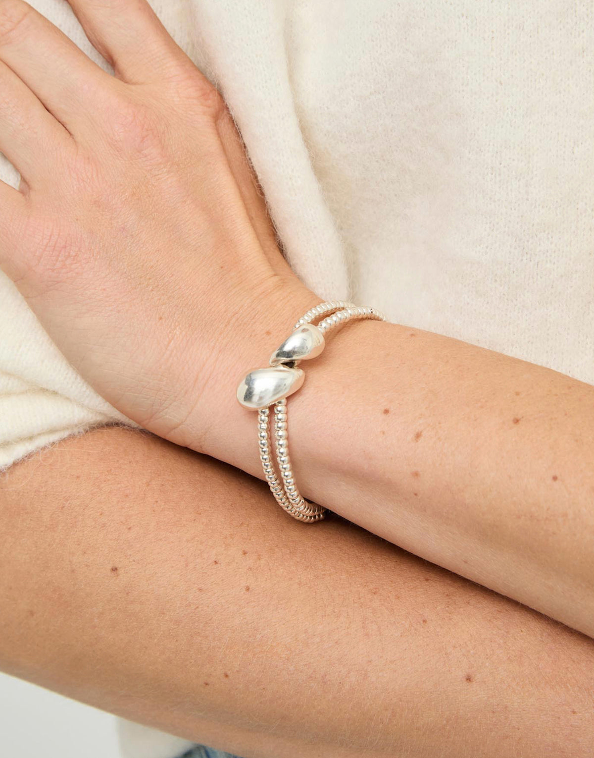 Axis Double-strand bracelet with lobster clasp and two drops
