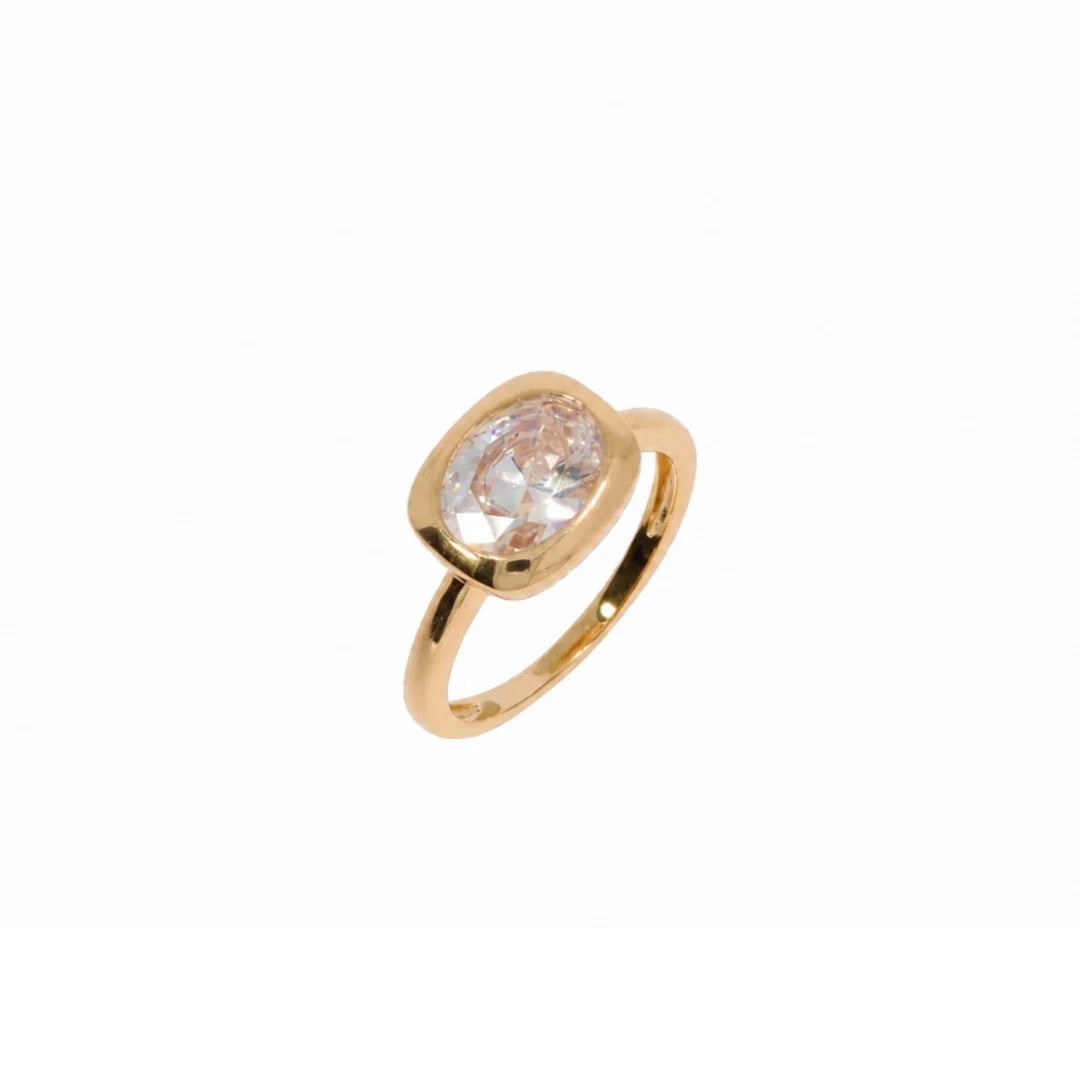Sense of Balance Ring Bezel Set Oval CZ
