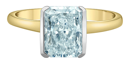 18ct Gold Radiant Cut Lab Diamond Ring