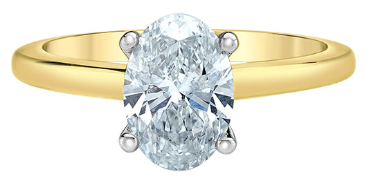 18ct & Platinum Oval Solitaire Ring