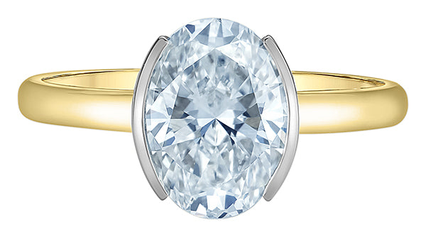 18ct Oval Lab Diamond Solitaire Ring