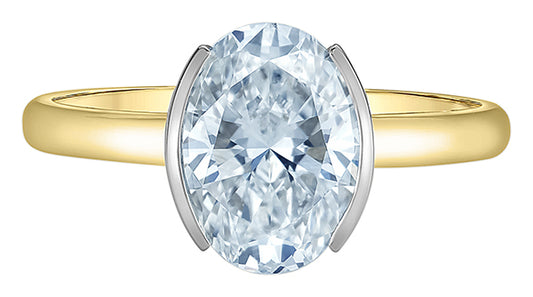 18ct Oval Lab Diamond Solitaire Ring