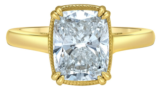 18ct Yellow Gold Elongated Cushion Cut Lab Diamond Ring