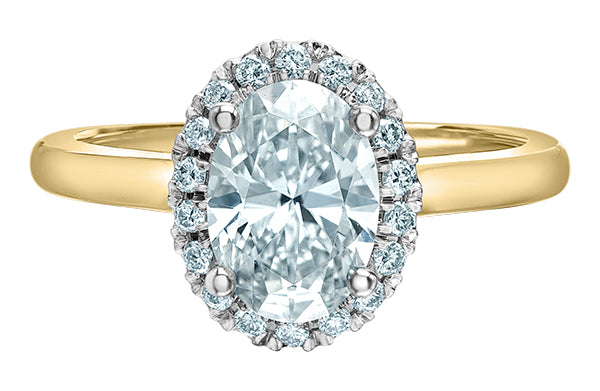 *Back in Stock* 18ct & Platinum Oval Halo Diamond Ring