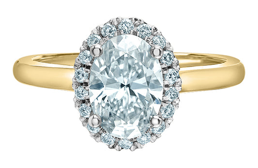 *Back in Stock* 18ct & Platinum Oval Halo Diamond Ring