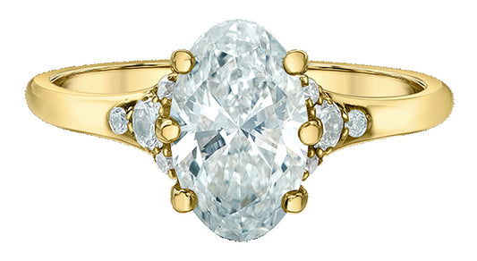 9ct Oval Lab Diamond Ring