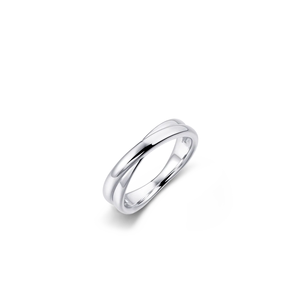 Gisser Silver Crossing Bold Bands Ring