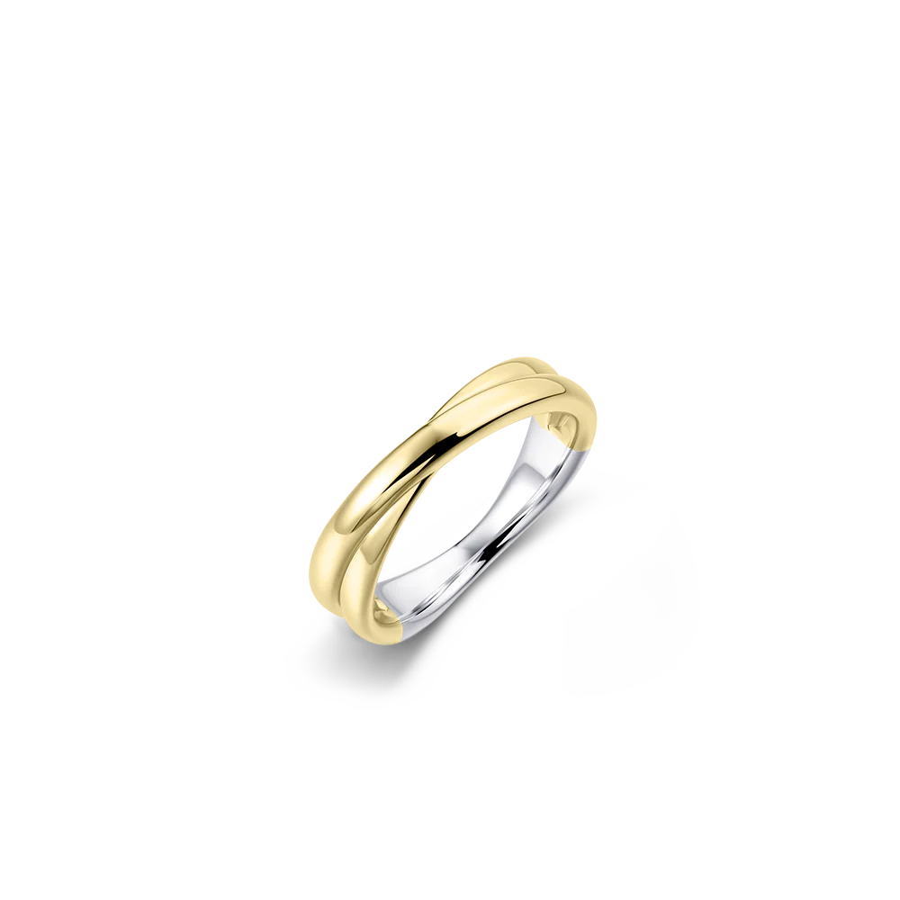 Gisser Golden Crossing Bold Bands Ring