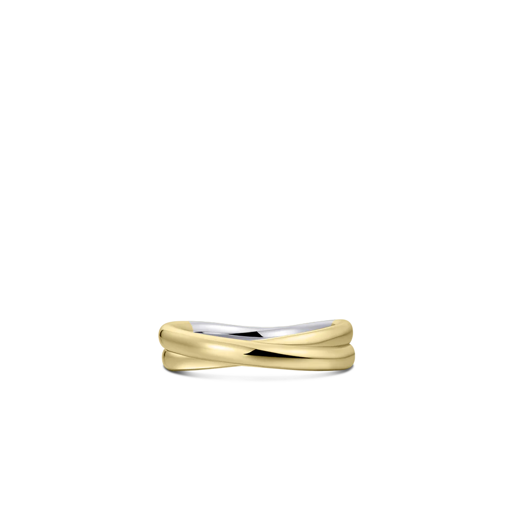Gisser Golden Crossing Bold Bands Ring