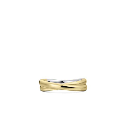 Gisser Golden Crossing Bold Bands Ring