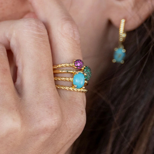 Gold Rope Stackable Ring