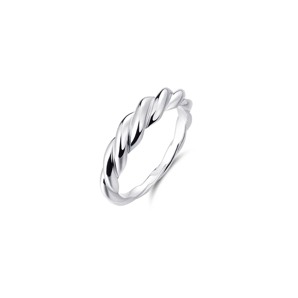 Silver Stackable Rope Ring