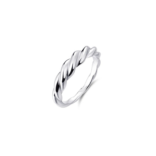 Silver Stackable Rope Ring