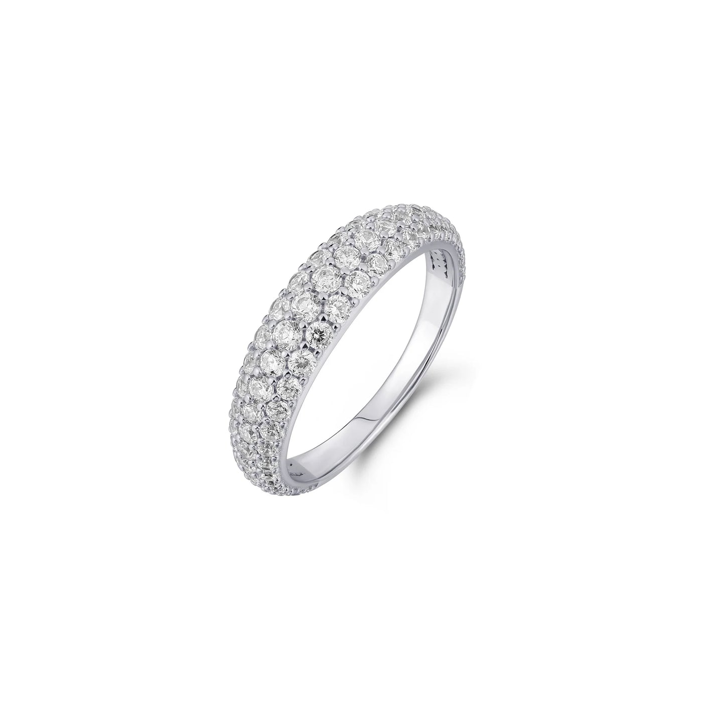 Silver Cz Pave Dome Ring