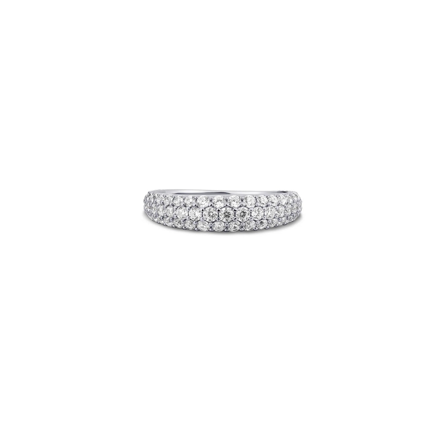 Silver Cz Pave Dome Ring