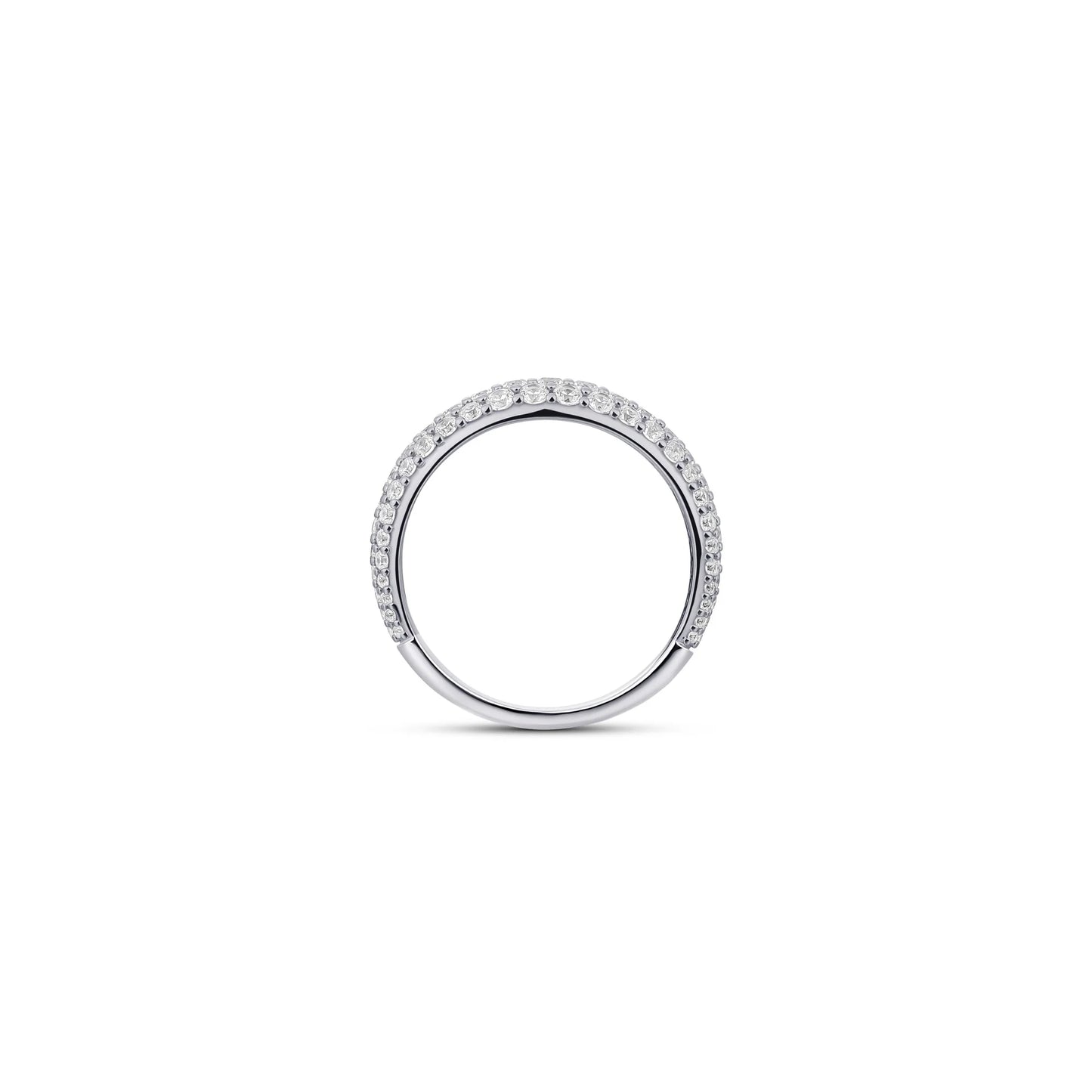 Silver Cz Pave Dome Ring