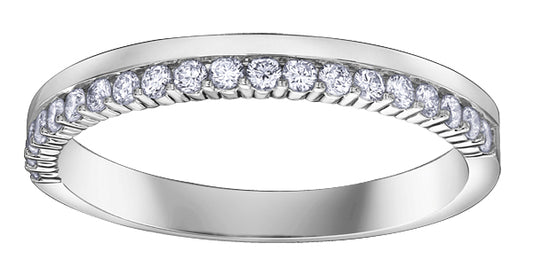 9ct White Gold Off Set Diamond Band