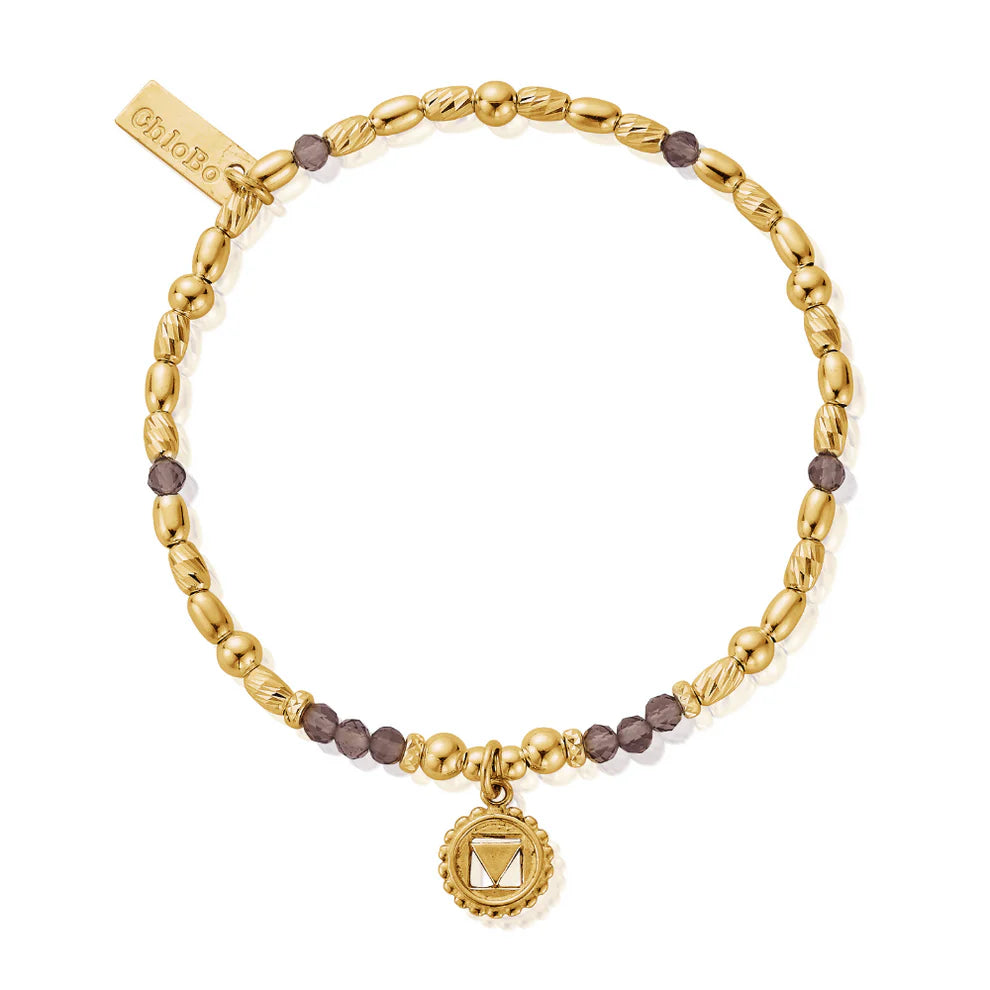 Gold Smokey Quartz Root Chakra Bracelet
