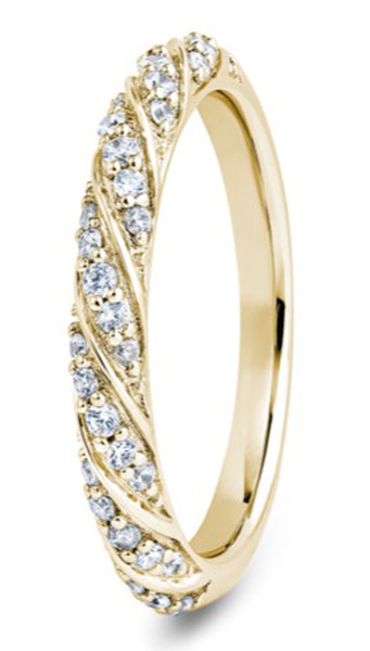 Round Brilliant Cut Diamond Rope Twist Ring