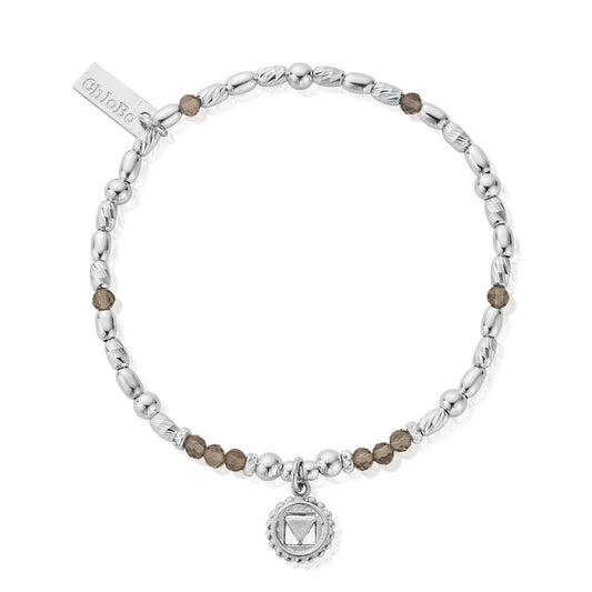 Silver Smokey Quartz Root Chakra Bracelet