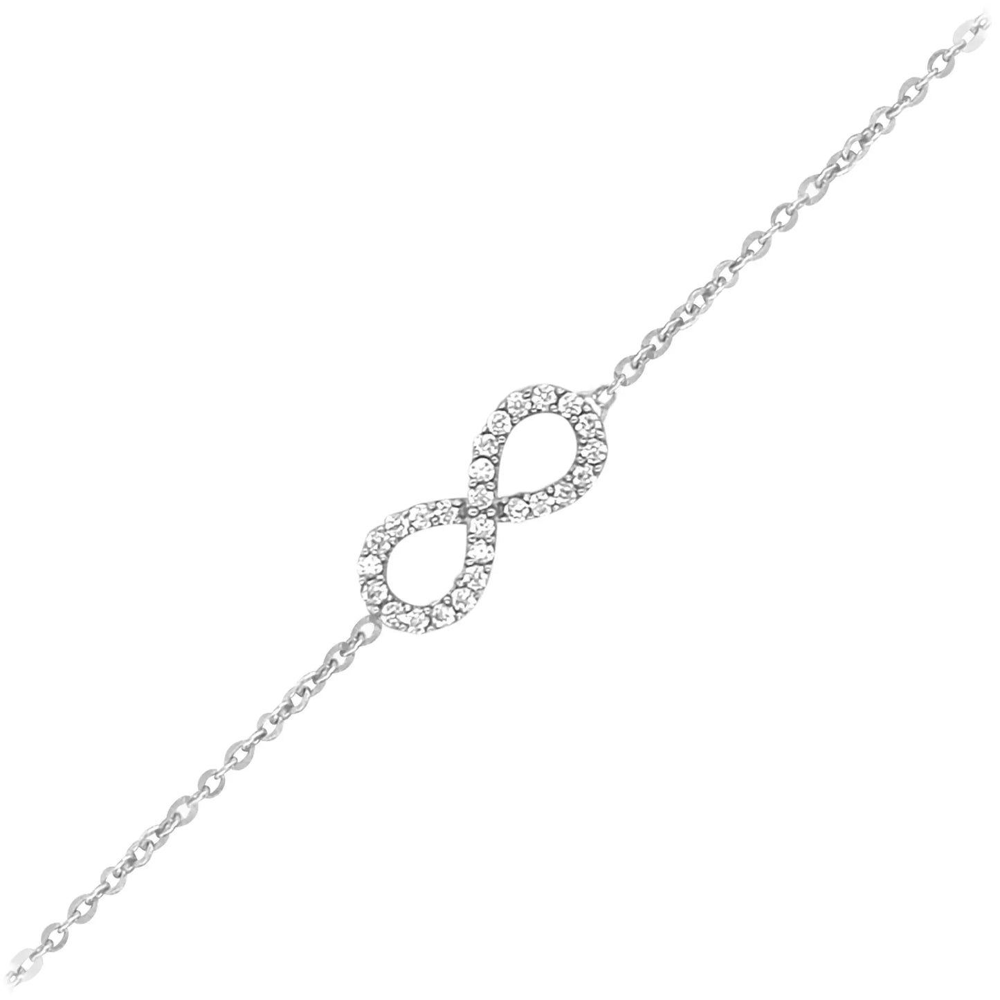 Sterling Silver CZ Infinity Bracelet