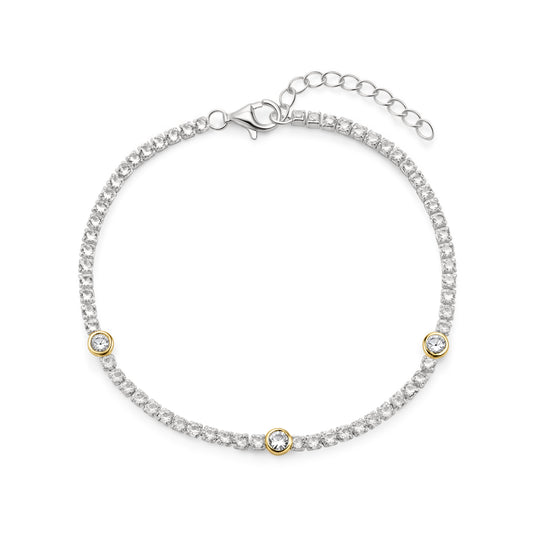 Sterling Silver & Gold Classic Tennis Bracelet