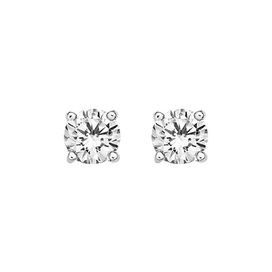 Sterling Silver 4mm Round CZ Stud Earring