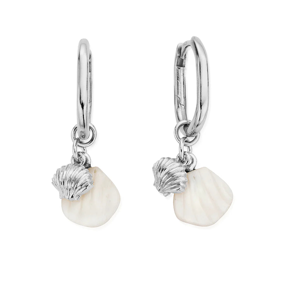 Dream Waves Oval Hoops - Silver