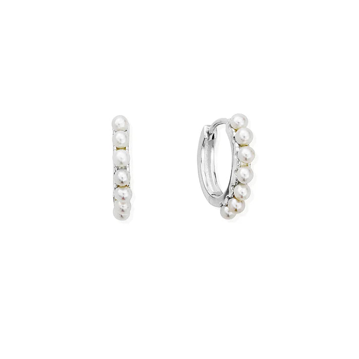 Classic Pearl Huggie Hoops