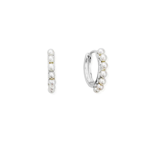 Classic Pearl Huggie Hoops
