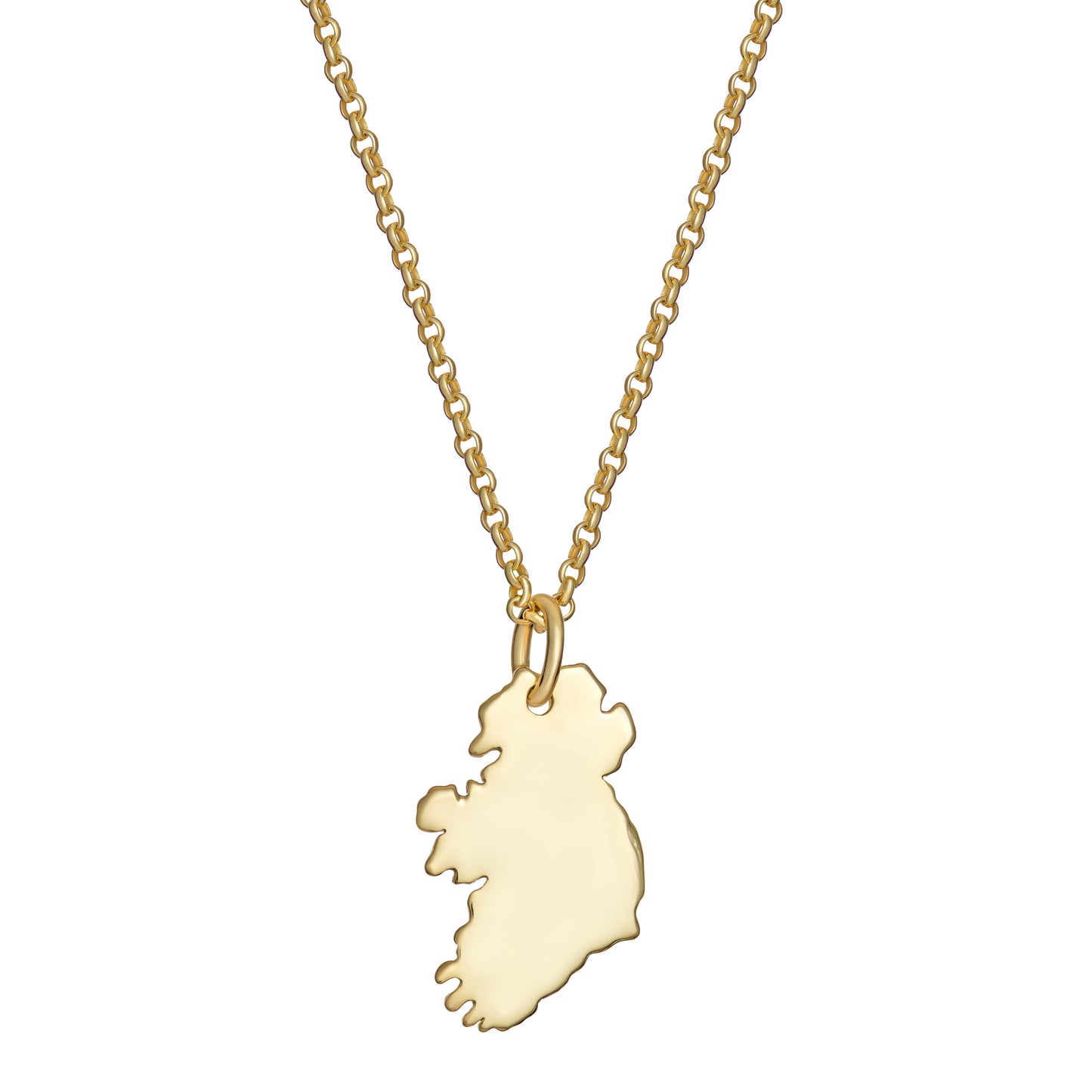 Sterling Silver Gold Plated Ireland Map Necklace
