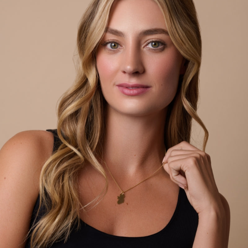 Sterling Silver Gold Plated Ireland Map Necklace