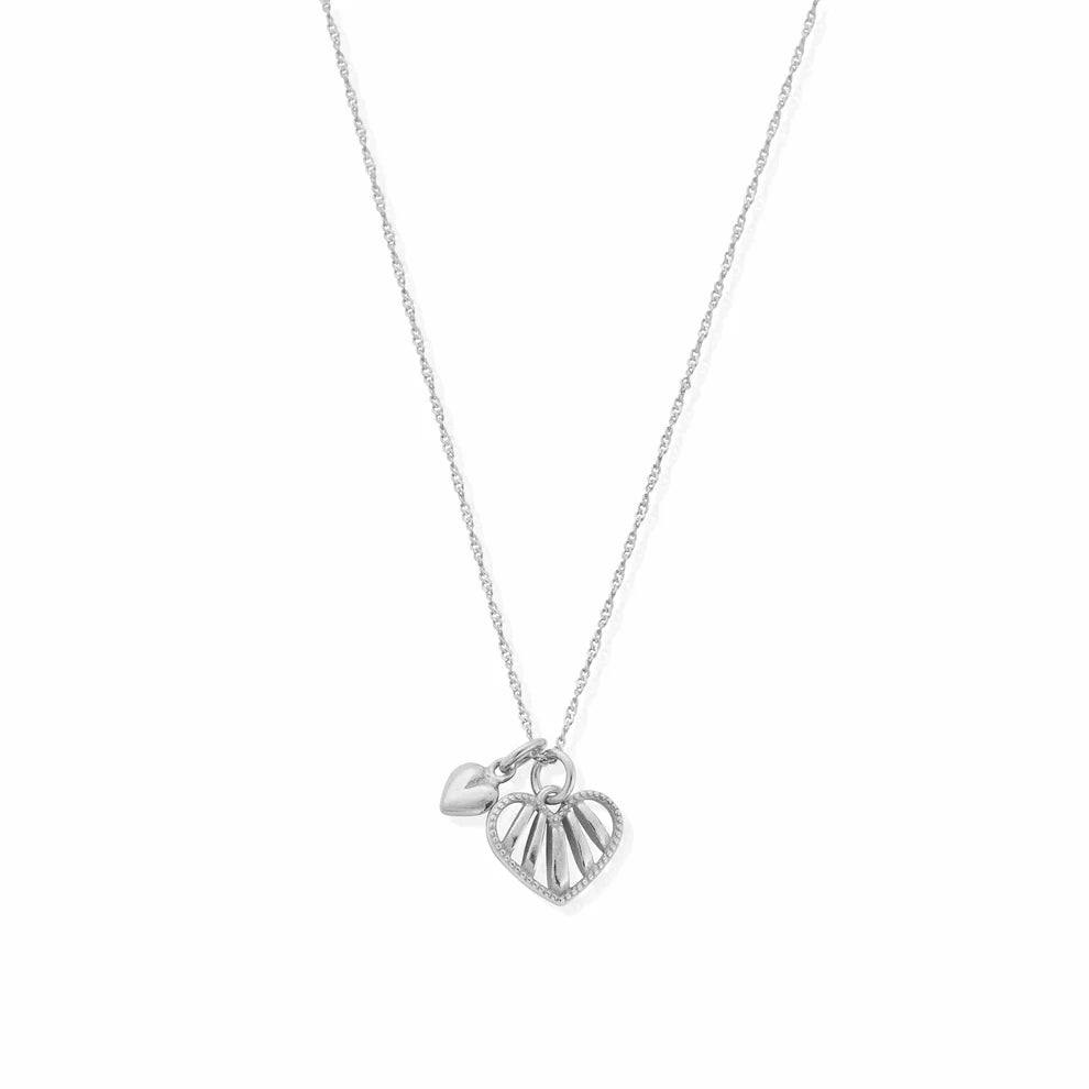 Twisted Rope Chain Loving Hearts Necklace