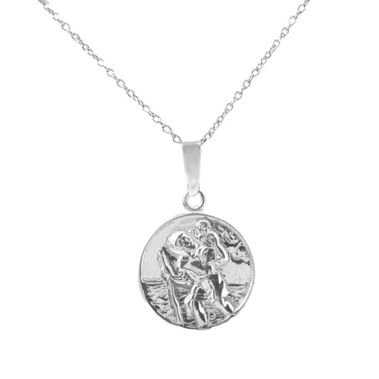 Sterling Silver St Christopher Medal & Trace Chain