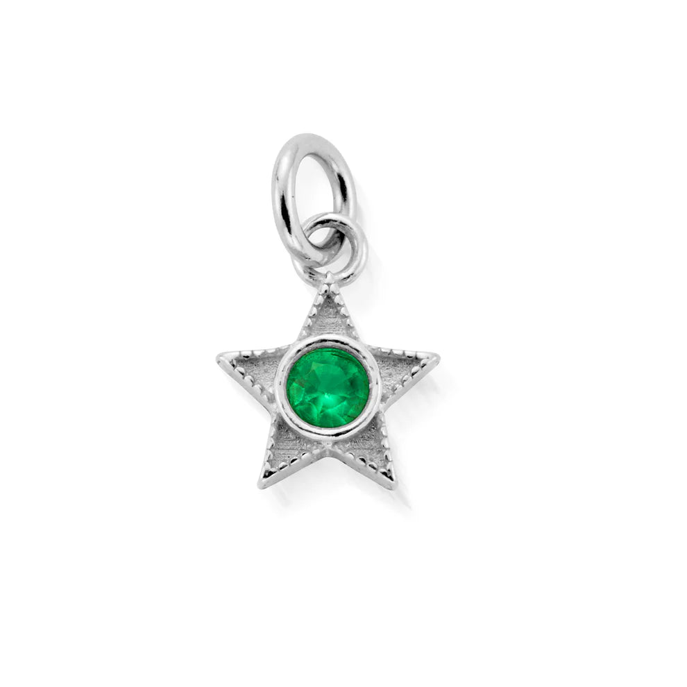 May Mini Star Birthstone Charm - Silver