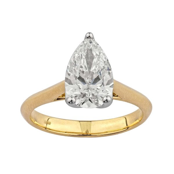 9ct Gold Lab Pear Cut Diamond Ring
