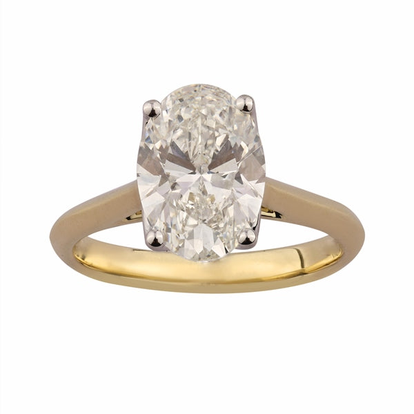 9ct Gold Lab Diamond Oval Cut Diamond Ring