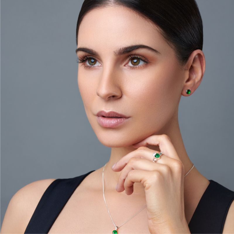 Silver May Birthstone Claddagh Ring