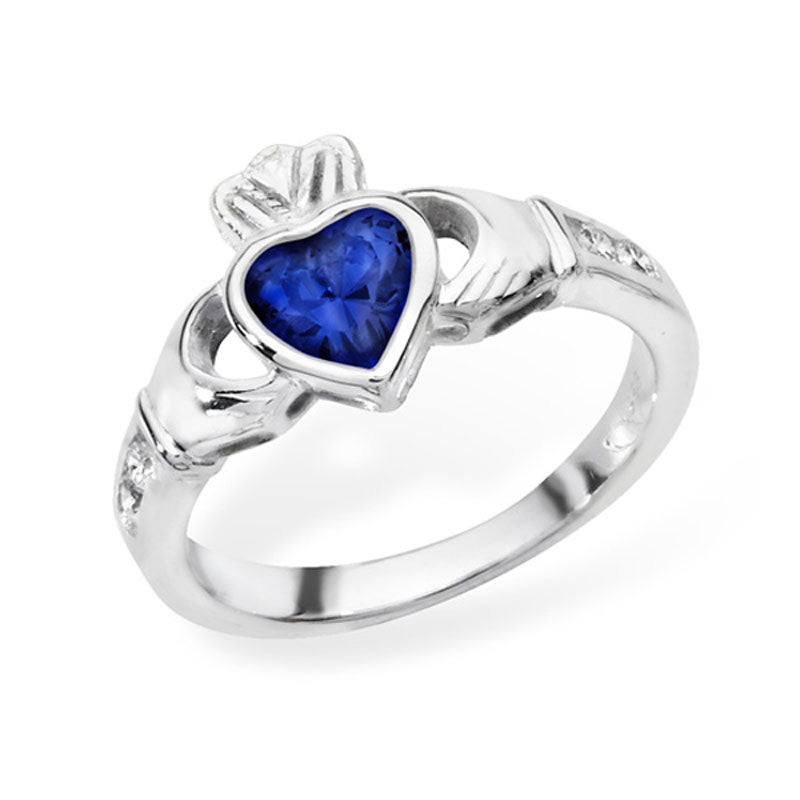 September Birthstone Claddagh Ring