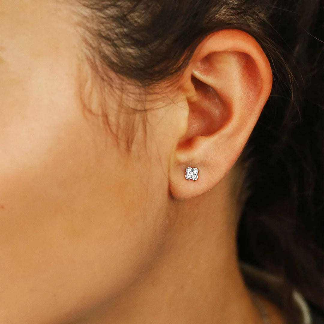 Delicate Touch Clover Stud Earrings