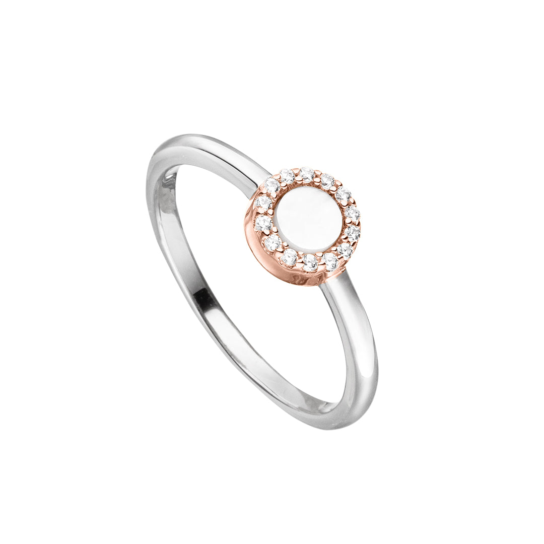 Silver Rose Mother of Pearl Ring