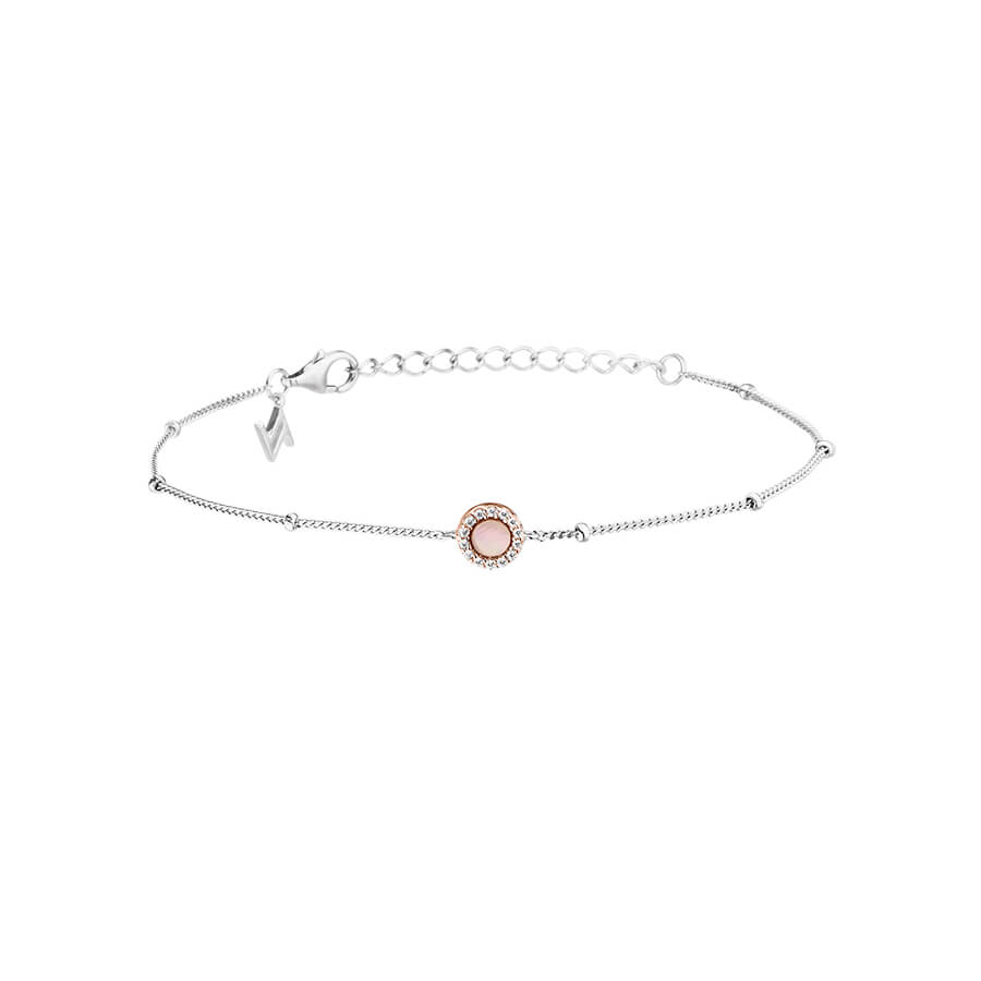 Silver Rose Mother of Pearl Bracelet